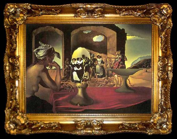 framed  salvadore dali Slave Market with the Disappearing Bust of Voltaire, ta009-2